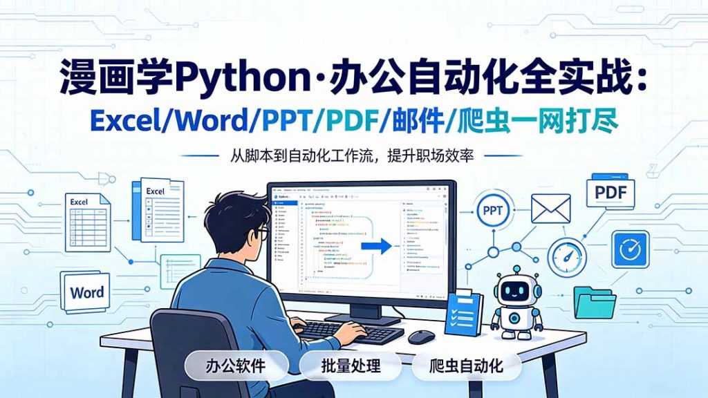 漫画学Python·办公自动化全实战：Excel/Word/PPT/PDF/邮件/爬虫一网打尽-孔明聊项目