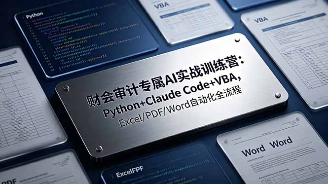 财会审计专属 AI实战训练营-更新：Python+Claude Code+VBA，Excel/PDF/Word自动化全流程-孔明聊项目