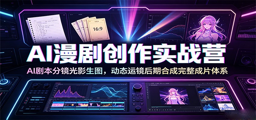 AI漫剧创作实战营：AI剧本分镜光影生图，动态运镜后期合成完整成片体系-孔明聊项目
