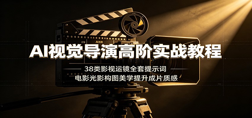 AI视觉导演高阶实战教程：38类影视运镜全套提示词，电影光影构图美学提升成片质感-孔明聊项目
