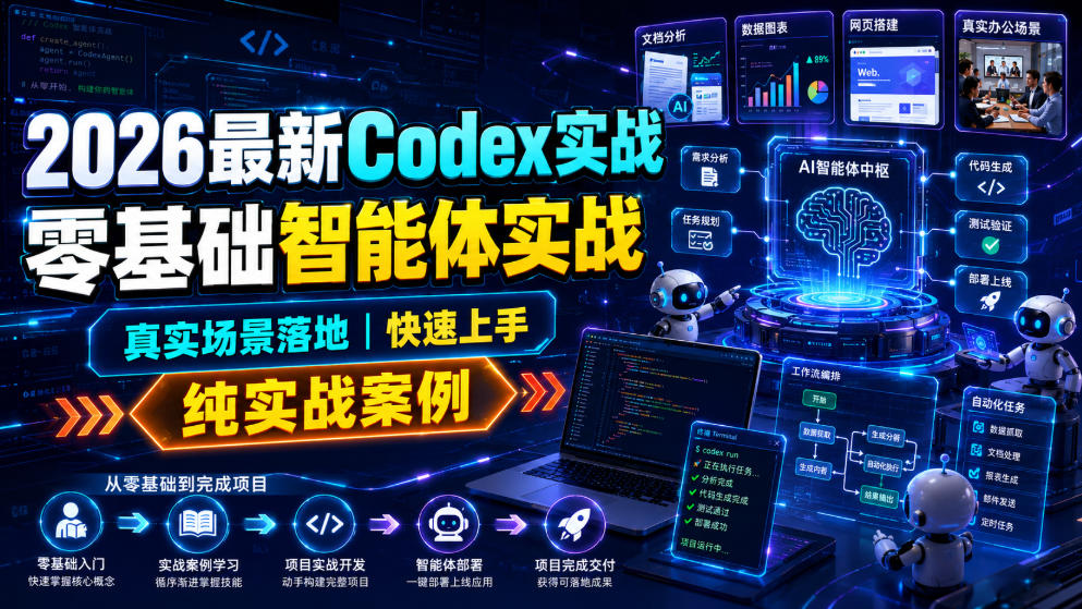 2026最新Codex实战零基础智能体实战，真实场景落地，快速上手，纯实战案例-孔明聊项目
