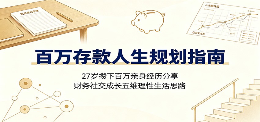 百万存款人生规划指南：27岁攒下百万亲身经历分享，财务社交成长五维理性生活思路-孔明聊项目