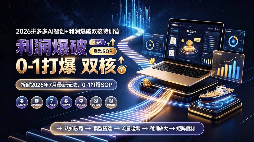 2026拼多多AI智创+利润爆破双核特训营-拆解2026年7月最新玩法,0-1打爆SOP-孔明聊项目