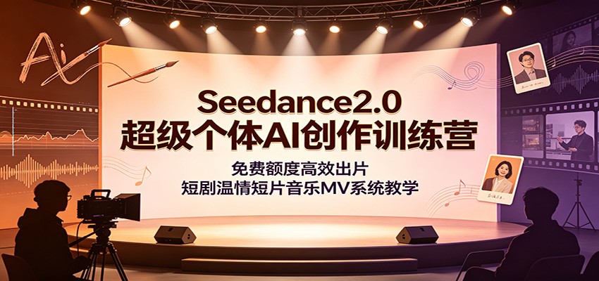 Seedance2.0超级个体AI创作训练营:免费额度高效出片,短剧温情短片音乐MV系统教学-孔明聊项目