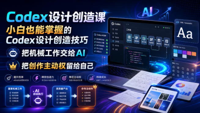 Codex设计创造课，小白也能掌握的Codex设计创造技巧，把机械工作交给AI，把创作主动权留给自己-孔明聊项目