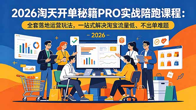 2026淘天开单秘籍PRO实战陪跑课程-更新：全套落地运营玩法，一站式解决淘宝流量低、不出单难题-孔明聊项目