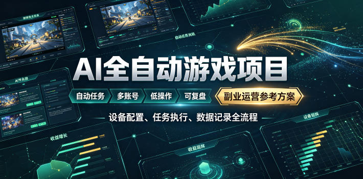 AI全自动游戏躺賺副业：日入几百，稳定运行三年的项目！【揭秘】-孔明聊项目