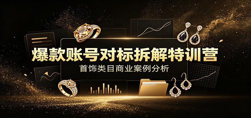 爆款账号对标拆解特训营：首饰类目商业案例分析，配套完整资料内容-孔明聊项目