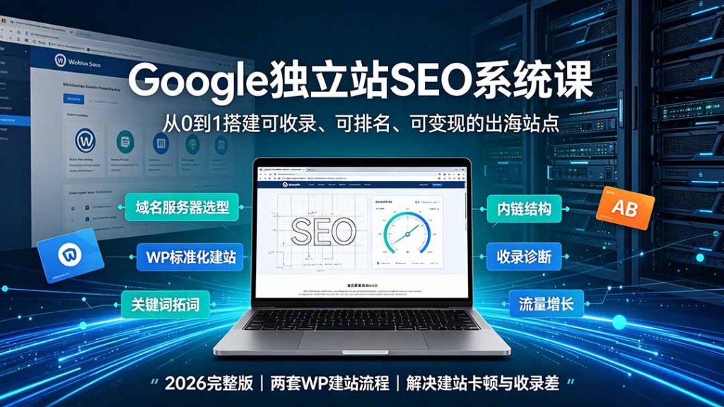 Google独立站SEO-7月系统课：出海基建×WordPress建站×AI内容生产×站内外优化×Search Console×AdSense变现-孔明聊项目