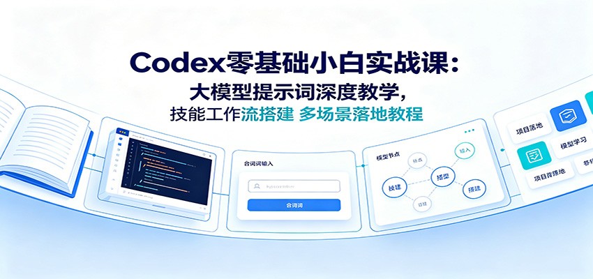 Codex零基础小白实战课：大模型提示词深度教学，技能工作流搭建多场景落地教程-孔明聊项目