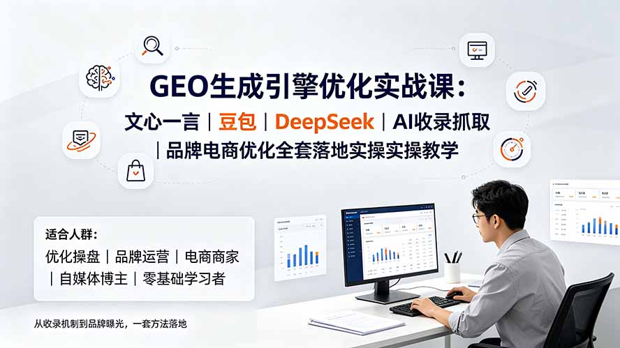 GEO生成引擎优化实战课：文心一言｜豆包｜DeepSeek｜AI收录抓取｜品牌电商优化全套落地实操教学-孔明聊项目