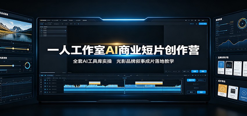 一人工作室AI商业短片创作营：全套AI工具库实操，光影品牌叙事成片落地教学-孔明聊项目