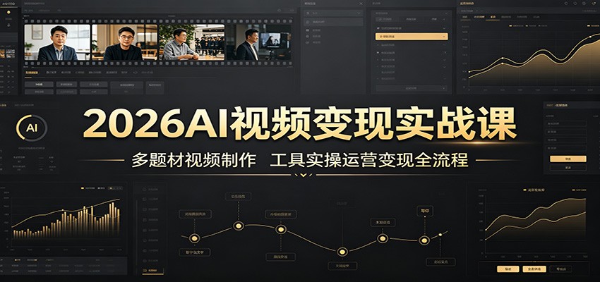 2026AI视频变现实战课：多题材视频制作，工具实操运营变现全流程-孔明聊项目