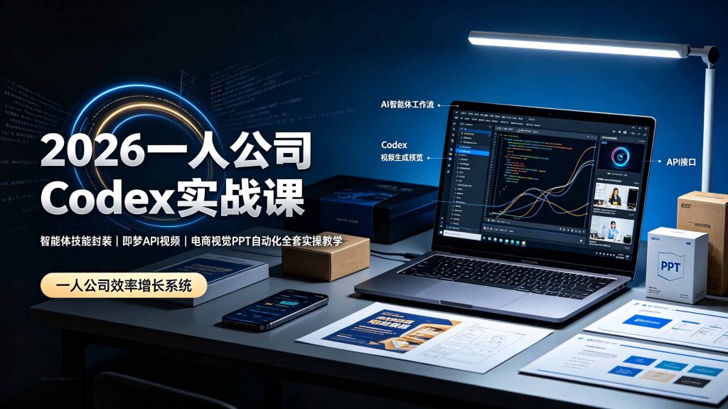 2026一人公司Codex实战课◆智能体技能封装｜即梦API视频｜电商视觉PPT自动化全套实操教学-孔明聊项目