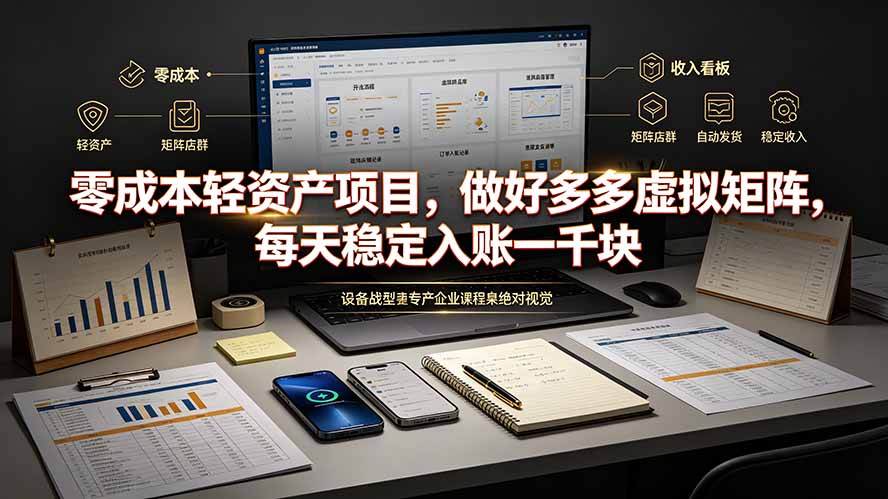 零成本轻资产项目，做好多多虚拟矩阵，每天稳定入账一千块-孔明聊项目