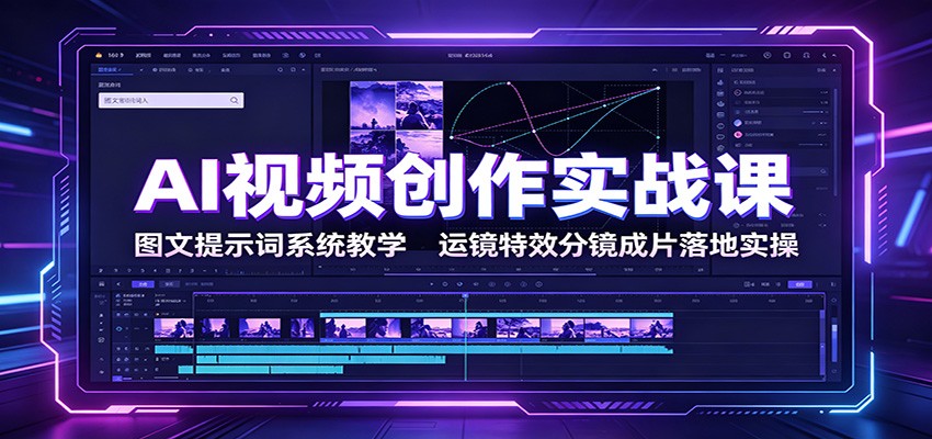 AI视频创作实战课：图文提示词系统教学，运镜特效分镜成片落地实操-孔明聊项目