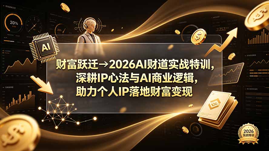 财富跃迁→2026AI财道实战特训，深耕IP心法与AI商业逻辑，助力个人IP落地财富变现-孔明聊项目