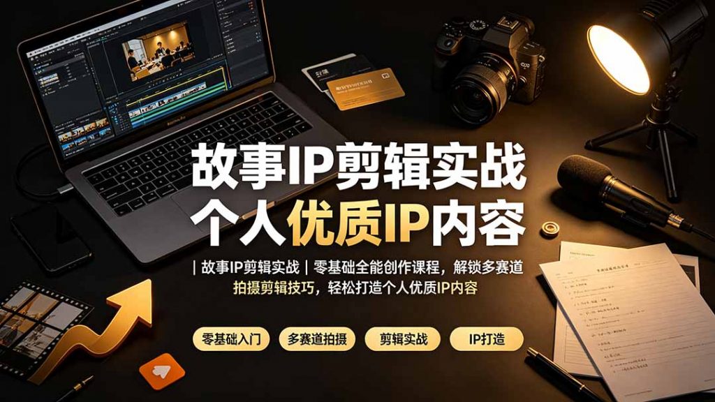 故事IP剪辑实战｜零基础全能创作课程，解锁多赛道拍摄剪辑技巧，轻松打造个人优质IP内容-孔明聊项目