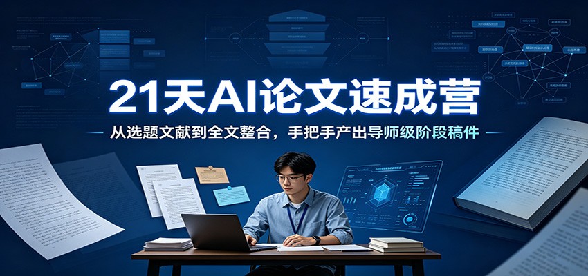 21天AI论文速成营：从选题文献到全文整合，手把手产出导师级阶段稿件-孔明聊项目