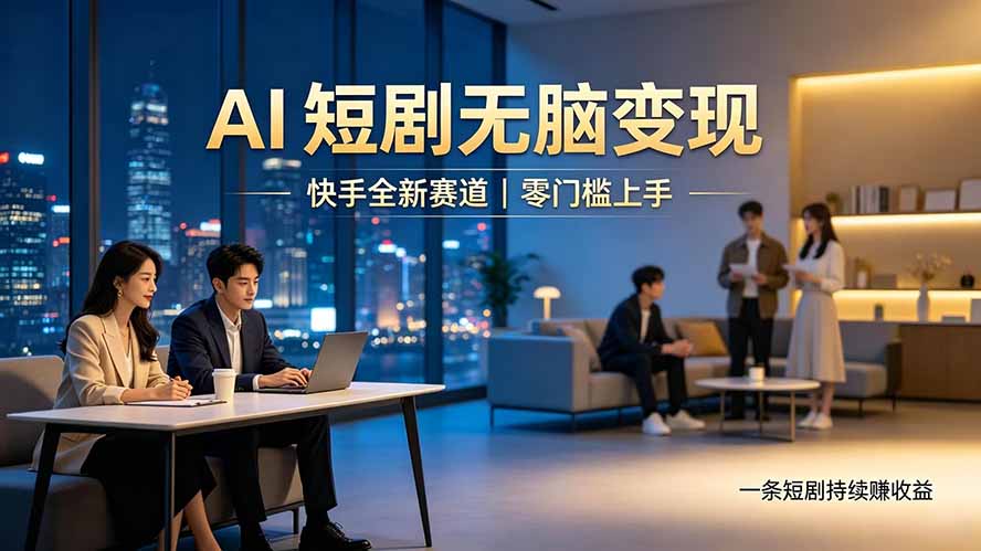 别乱找副业了，快手 AI 短剧零门槛长久被动增收-孔明聊项目