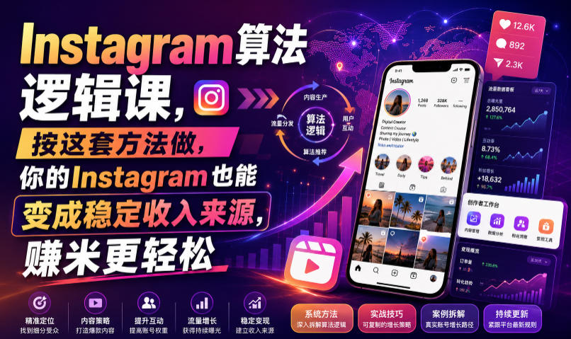 Instagram算法逻辑课，按这套方法做，你的Instagram也能变成稳定收入来源，賺米更轻松【原创双语字幕】-孔明聊项目
