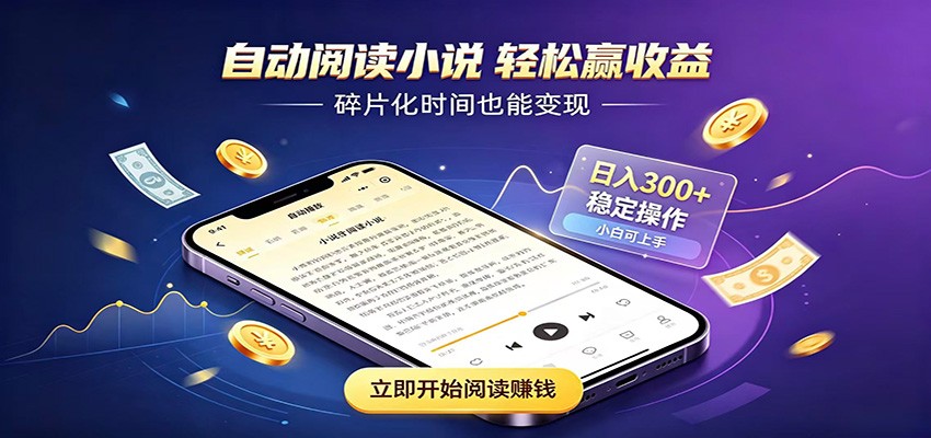 挂机看小说，全程自动运行不费精力，每日稳定赚三百-孔明聊项目