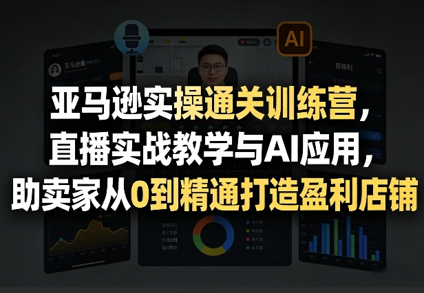 亚马逊实操通关训练营，直播实战教学与AI应用，助卖家从0到精通打造盈利店铺(更新8月8日)-孔明聊项目