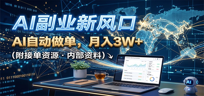 AI副业新风口，AI自动做单，月入3W+，附接单资源-孔明聊项目