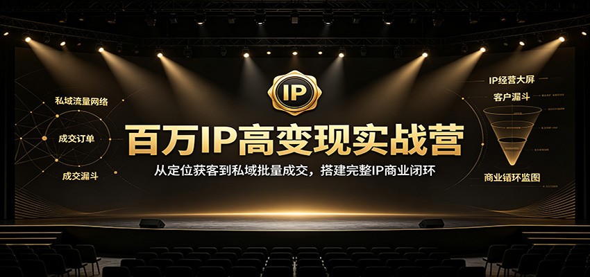 百万IP高变现实战营：从定位获客到私域批量成交，搭建完整IP商业闭环-孔明聊项目