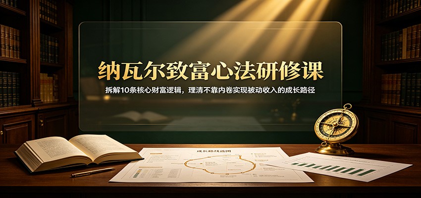 纳瓦尔致富心法研修课：拆解10条核心财富逻辑，理清不靠内卷实现被动收入的成长路径-孔明聊项目
