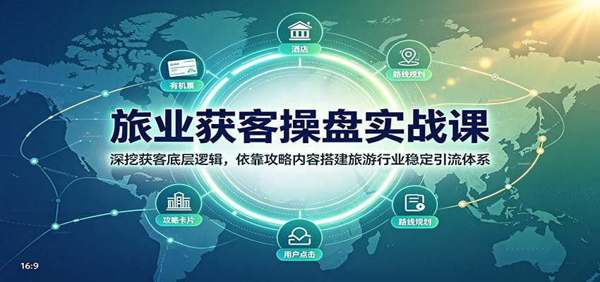 旅业获客操盘实战课：深挖获客底层逻辑，依靠攻略内容搭建旅游行业稳定引流体系-孔明聊项目