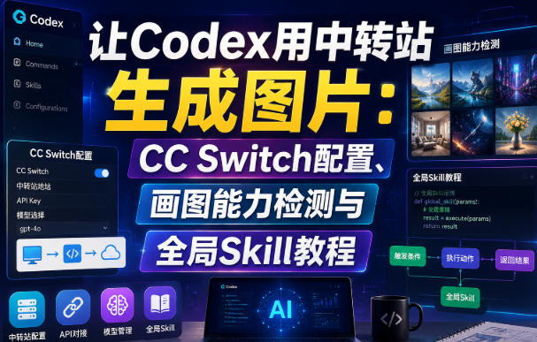 让Codex用中转站生成图片：CC Switch配置、画图能力检测与全局Skill教程-孔明聊项目