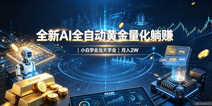 全新AI全自动黄金量化躺賺：小白学会当天学会，月入2W！【揭秘】-孔明聊项目
