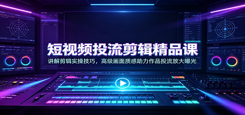 短视频投流剪辑精品课：讲解剪辑实操技巧，高级画面质感助力作品投流放大曝光-孔明聊项目