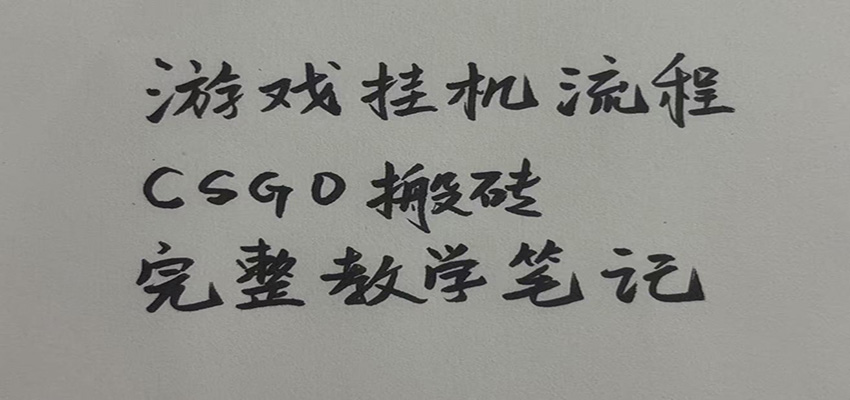游戏挂机全流程笔记分享，CSGO游戏搬砖，小白看了当天学会见收益-孔明聊项目