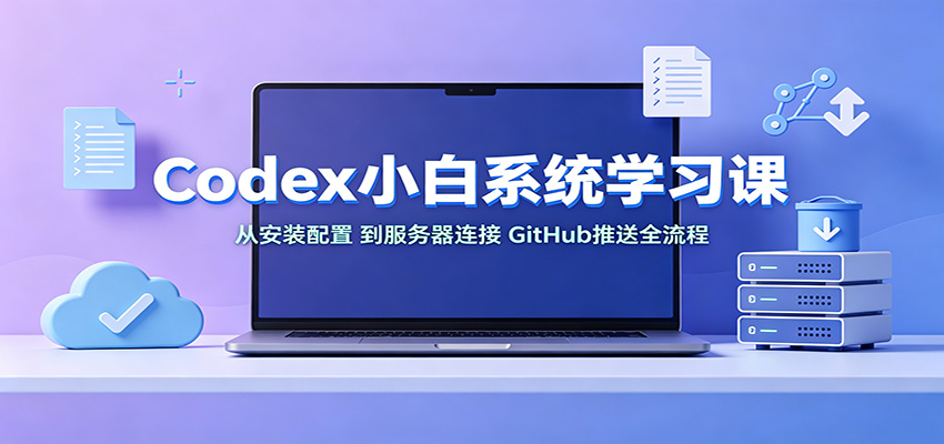 Codex小白系统学习课：小从安装配置，到服务器连接、GitHub推送全流程-孔明聊项目