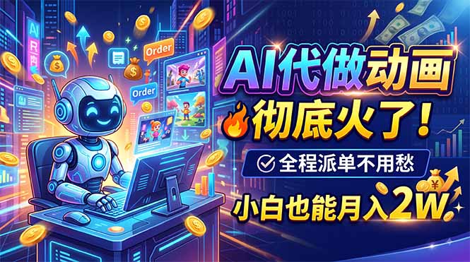 AI代做动画，彻底火了！全程派单不用愁，小白也能月入2W-孔明聊项目