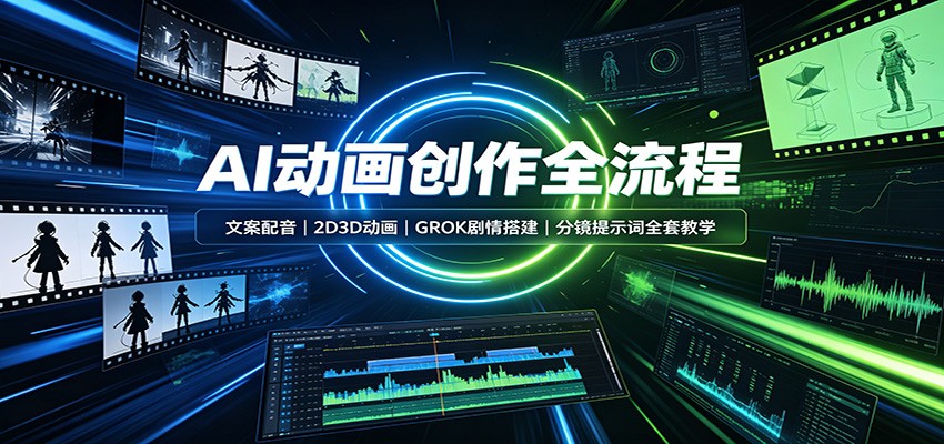 AI动画创作全流程：文案配音，2D3D动画，GROK剧情搭建，分镜提示词全套教学-孔明聊项目