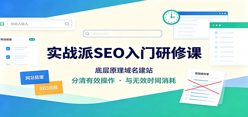 实战派SEO入门研修课：底层原理域名建站，分清有效操作与无效时间消耗-孔明聊项目