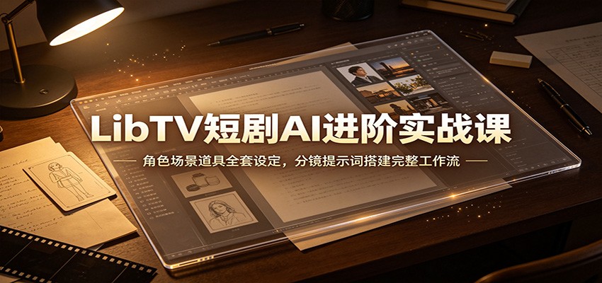 LibTV短剧AI进阶实战课：角色场景道具全套设定，分镜提示词搭建完整工作流-孔明聊项目
