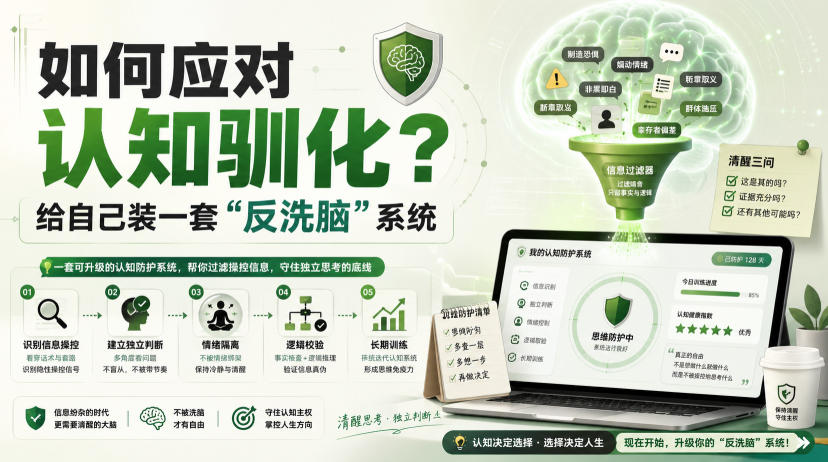 付费文章：如何应对认知驯化？给自己装一套“反洗脑”系统-孔明聊项目