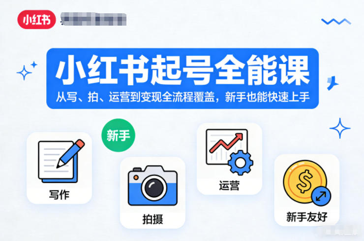 小红书起号全能课，从写、拍、运营到变现全流程覆盖，新手也能快速上手(更新)-孔明聊项目