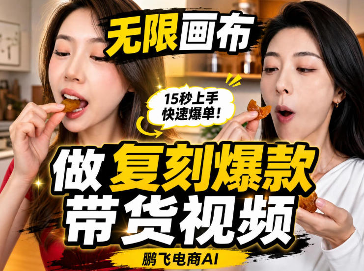 无限画布实操教程，搭一个炸裂级黑科技工作流——一键复刻爆款带货视频-孔明聊项目