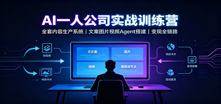AI创作一人公司实战训练营：全套内容生产系统，文案图片视频Agent搭建变现全链路-孔明聊项目