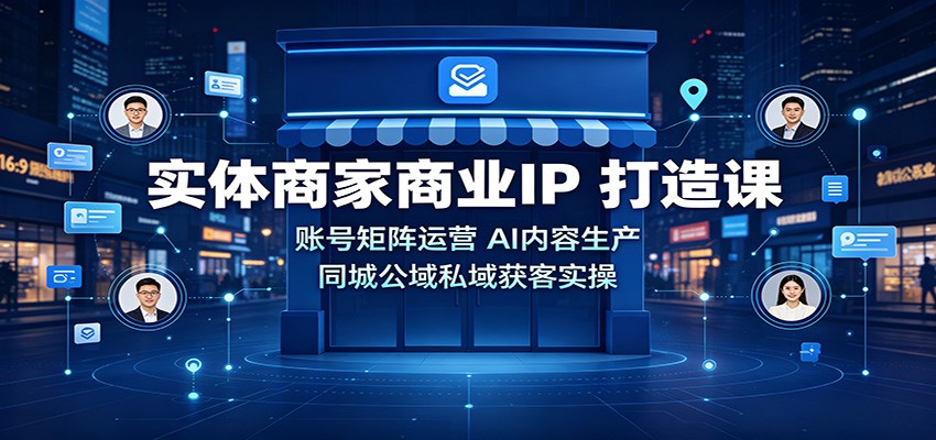 实体商家商业IP打造课：账号矩阵运营，AI内容生产，同城公域私域获客实操-孔明聊项目
