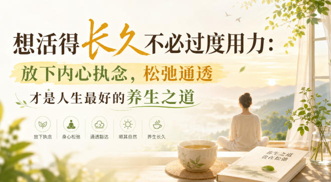 付费文章：想活得长久不必过度用力：放下内心执念，松弛通透才是人生最好的养生之道-孔明聊项目