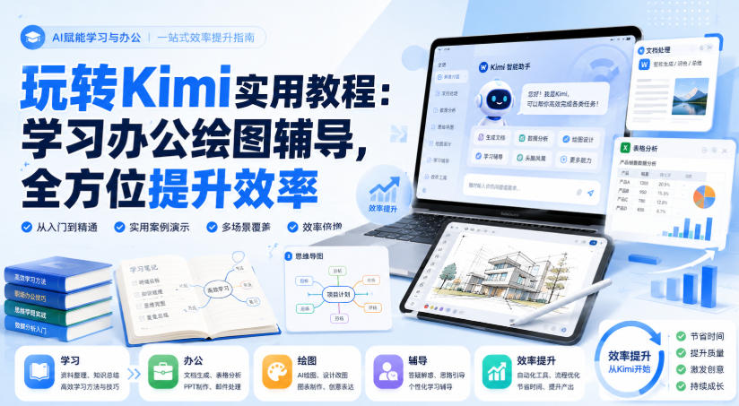 玩转Kimi实用教程：学习办公绘图辅导，全方位提升效率-孔明聊项目