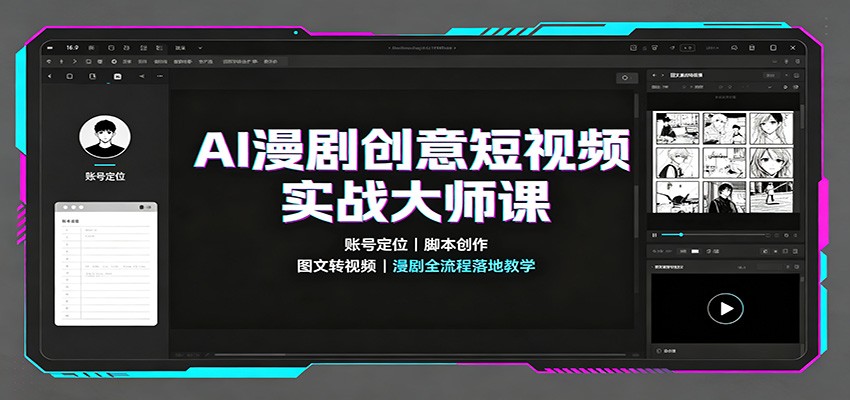 AI漫剧创意短视频实战大师课：账号定位脚本创作，图文转视频，漫剧全流程落地教学-孔明聊项目