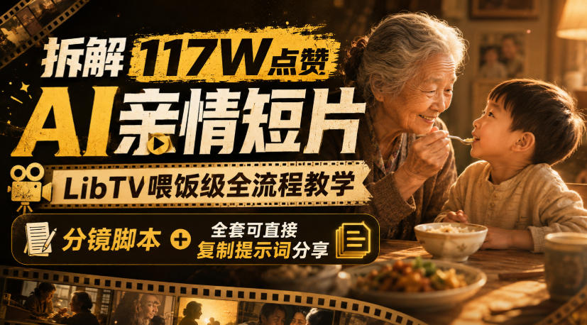 拆解117W点赞AI亲情短片，LibTV喂饭级全流程教学，分镜脚本+全套可直接复制提示词分享-孔明聊项目