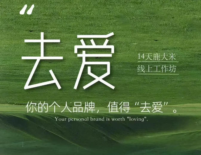 去爱14天鹿大米线上工作坊，你的个人品牌，值得“去爱”-孔明聊项目